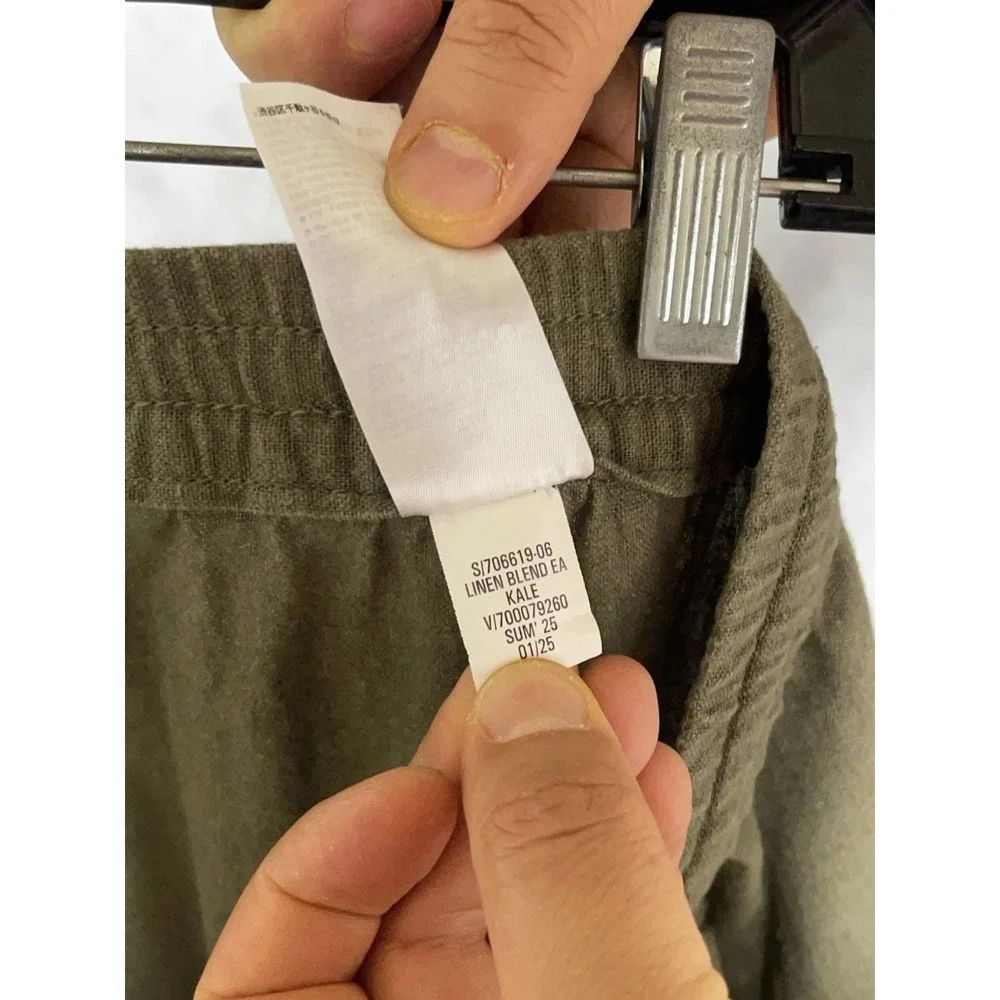 Banana Republic Pants Women 2XL Baggy Linen Blend Straight High Rise Drawstrings
